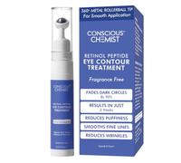 Conscious Chemist Eye Cream with Retinol Peptides and Roll-On | Roll-On for Dark Circles, Bags and Lines | Eye Cream for Men and Women | 15 ml
