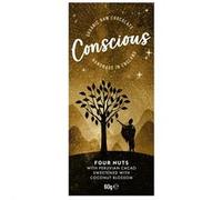 Conscious Chocolate Four Nuts Raw Vegan Organic Chocolate Bar 60g