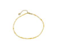 Conscious Items The Abundance Anklet, Citrine Crystal Ankle Bracelets for Women, Golden Crystal Jewelry for Joy, Wealth and Abundance, Natural Beaded Anklet for Chakra & Energy Alignment