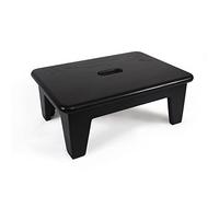 CONSDAN Step Stool for Bed - USA Grown Oak, Wooden Stool for Adults and Seniors, 6.5" High, Non-Slip Mat, No Assembly Needed, Solid Wood, Black Color