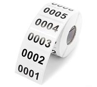 Consecutive Number Label, 1-1000 Consecutive Number Inventory Labels Stickers Sheets - 40x20mm