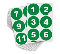 Consecutive Number Vinyl Stickers - 1 to 50, 4-inch, 1 Set - Green Self Adhesive Premium Decal. Ideal for Inventory, Storage, Organizing, Boxes, Bins, Toolbox, Lockers and More. Indoor & Outdoor