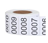 Consecutively Numbered Labels for Stock Management, 1.5 x 0.79 Inch Self-Adhesive Vinyl Inventory Numbered Sticker, Consecutive Number Label Stickers for Indoor Outdoor 0001 to 1000 Pieces
