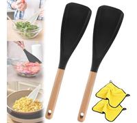 Consensuts 2 in 1 Multi-Function Silicone Spatula Spoon, Black & White, 2 Pcs