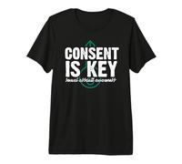 Consent is Key Sexual Assault Awareness Support Survivors Premium T-Shirt