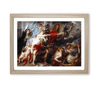 Consequences Of War By Peter Paul Rubens Classic Painting Framed Print | A4 Oak Framed Wall Art | Ready to Hang | Classic Historical Picture | Living Room Bedroom Lounge Office