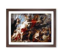 Consequences Of War By Peter Paul Rubens Classic Painting Framed Print | A4 Walnut Framed Wall Art | Ready to Hang | Classic Historical Picture | Living Room Bedroom Lounge Office