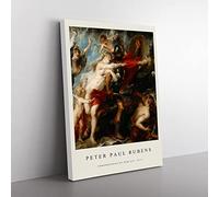 Consequences Of War By Peter Paul Rubens Exhibition Museum Painting Canvas Wall Art Print Ready to Hang, Framed Picture for Living Room Bedroom Home Office Décor, 60x40 cm (24x16 Inch)