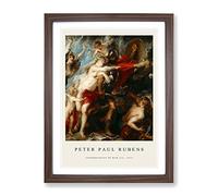 Consequences Of War By Peter Paul Rubens Exhibition Museum Painting Framed Wall Art Print, Ready to Hang Picture for Living Room Bedroom Home Office Décor, Walnut A3 (34 x 46 cm)