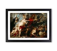 Consequences of War by Peter Paul Rubens Framed Print | A2 Black Framed Wall Art | Ready to Hang | Modern Nature Picture | Living Room Bedroom Lounge Office