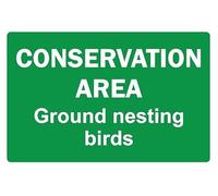 Conservation area ground nesting birds safety sign - 1mm flexible Plastic sign (300mm x 200mm)