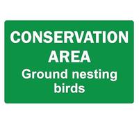 Conservation area ground nesting birds safety sign - Self adhesive sticker (200mm x 150mm)