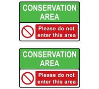 Conservation area please do not enter this area 300mm x 200mm plastic signs with rounded corners