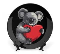 Conservation Support Wildlife Koala Bear Ceramic Decorative Plates for Display Ornaments with Stand for Kitchen Home Decor 8inch