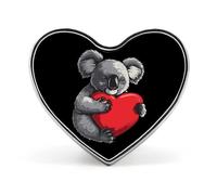 Conservation Support Wildlife Koala Bear Men's Elegant Lapel Tie Pin Heart Buttons Brooch Badge Pin Jewelry for Women Clothes Hat Accessories