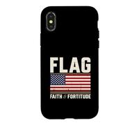 Conservative Patriotic Flag Faith & Fortitude Heritage Case for iPhone X/XS