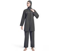 Conservative Plus Size Swimwear - Three-Piece Conservative Muslim Swimsuit, Full-Coverage Islamic Burkini Swimsuit, Long-Sleeve Swimsuit