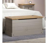 consett wooden blanket box in grey and oak