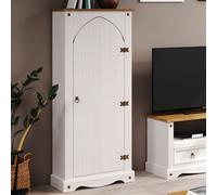 consett wooden wardrobe with 1 door in white and oak