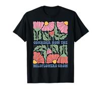 Consider How The Wildflowers Grow Bible Verse Boho Matisse T-Shirt