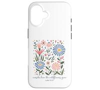 Consider How The Wildflowers Grow Luke 12:27 Floral Art Case for iPhone 16