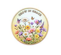 Consider How The Wildflowers Grow Luke 12:27 Religious Challenge Coin, Floral Inspirational Christian Token Faith Motivation Gift Grow in Grace (Single Coin)