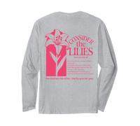 Consider The Lilies Floral Christian Bible Verse Matthew Long Sleeve T-Shirt