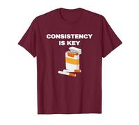 Consistency is Key - Funny Cigarettes T-Shirt, Men, Burgundy, Large