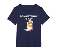 Consistency is Key - Funny Cigarettes T-Shirt, Women's Plus, Navy Blue, 6X