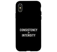 Consistency Over Intensity Motivational Fitness Quote Case for iPhone X/XS