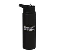 Consistency Wins Tactical Patch Operator Identity Stainless Steel Insulated Water Bottle