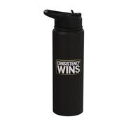 Consistency Wins Tactical Patch Operator Identity Stainless Steel Insulated Water Bottle