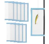 Conskyee 10 Pack Large Fishing Lure Wraps, 21.5cm/8.46in Clear PVC Hook Covers with Hook & Loop Tape, Bait Keeper for Crankbaits, Jointed Swimbaits, Topwater Lures, Jig Spoons - Protect Treble Hooks
