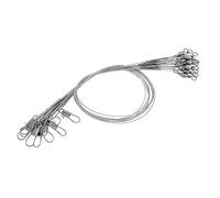 Conskyee 10 PCS Fishing Wire Leaders 125LB Heavy Duty Pike Wire Traces Anti-bite Stainless Steel Fishing Leaders Line with Swivels and Snaps for Lure Spinning Rig Hooks, 280mm (Silver)