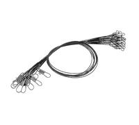 Conskyee 10 PCS Fishing Wire Leaders 125LB Heavy Duty Pike Wire Traces Anti-bite Stainless Steel Fishing Leaders Line with Swivels and Snaps for Lure Spinning Rig Hooks, 280mm (Black)