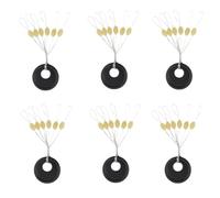 Conskyee 600 Pcs Fishing Bobber Stopper，6 in 1 Fishing Float Stops, Soft Beads Floats Stop for Coarse Fishing, Oval Stoppers for 0.15 to 0.4 mm Float Sinker Line, L