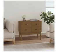 Console Cabinet Honey Brown 90x40x78 cm Solid Pinewood 4 Drawer Rustic Entryway