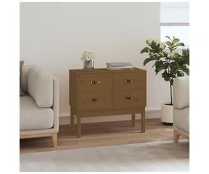 Console Cabinet Honey Brown 90x40x78 cm Solid Pinewood 4 Drawer Rustic Entryway