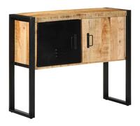 Console Cabinet Solid Mango Wood Iron Legs 90x35x75 cm Rustic Brown Handcrafted