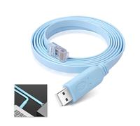 Console Cable for Cisco, USB to RJ45 Cable 6ft 1.8m, RS232 Router Switch Console for Windows, MAC, Linux, No RS232 Adapter Needed, Compatible with Cisco, Huawei, TP-Link (Blue) (Blue)