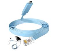 Console Cable USB C to RJ45 for Cisco 6ft, 1.8m Male Type C to Male RJ45 Serial Adapter, Flat Data Cable for Cisco Router, Firewall, Switch, MacBook, Windows, Linux, TP-Link, Huawei