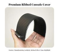 Console Cover Sliding Lid Roller With Ribbed Textured Surface And Silver Pull Tab Dust Protection And Compartment Renewal suitable for driving daily commute