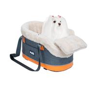 Console Dog Car Seat - Compact Pet Safety Seat for Small Dogs and Cats, Safe Carrier with Carry Straps | Centre Console Pet Seat with Storage Bag, Ideal for Small Dogs