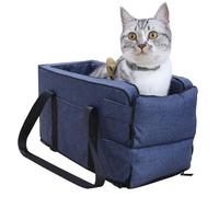 Console Dog Car Seat - Middle Armrest Design, Soft Plush Padding, Secure Safety Belt, Washable Travel Bed | Ideal For Small Pets, Front Seat Travel, Road Trips, Family Adventures, Urban Drives, Pet