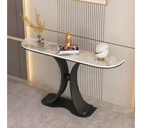 Console Hallway Tables Slim Behind Sofa Table Shelf Entryway Marble Mirrored Display Modern Entrance Table，Modern Half Moon Console Table, Abstract Sofa Table w