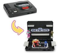 Console Heroes SEGA Genesis Supervillain Boss Bundle Display - Includes 4 Villain Figures + Cartridge Storage Tray - Officially Licensed SEGA Collector Set