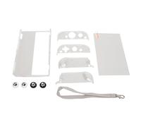 Console Kit, Screen Tempered Film Console Carrying Case Kit Silicone Joystick Covers Professional Shockproof Clear Case for Game Console (Gray)