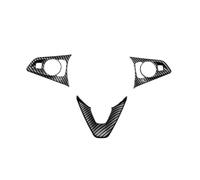 Console Panel Trim For Opel For Corsa Carbon Fiber Color Steering Wheel Corative Cover Suitable(Black)