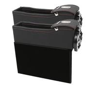 Console Side Pocket - Automotive Storage Bin | Vehicle Interior Accessory, Multi Functional Car Gap Filler Organizer, Double Front Seat Space Management Pouches For Mobile Phone Wallet