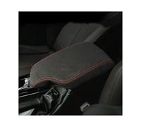 Console Storage Organiser Center Console Armrest Box Leather Protective Cover Trim Accessories For BMW F30 F31 3 Series 2013-2019(Suede Red Thread,Left Hand-drive)